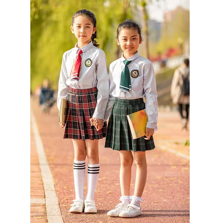 Factory-Supply-OEM-Custom-Primary-Children-High-Kids-Kindergarten-School-Uniform-Skirt-Shirt