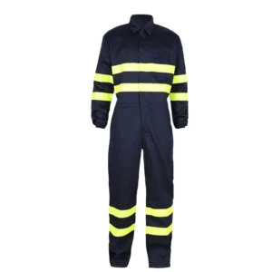 Factory Supply Safety Protection Flame Resistant Level B Splash Protective Coverall Serged Seams for Oil and Gas Industry