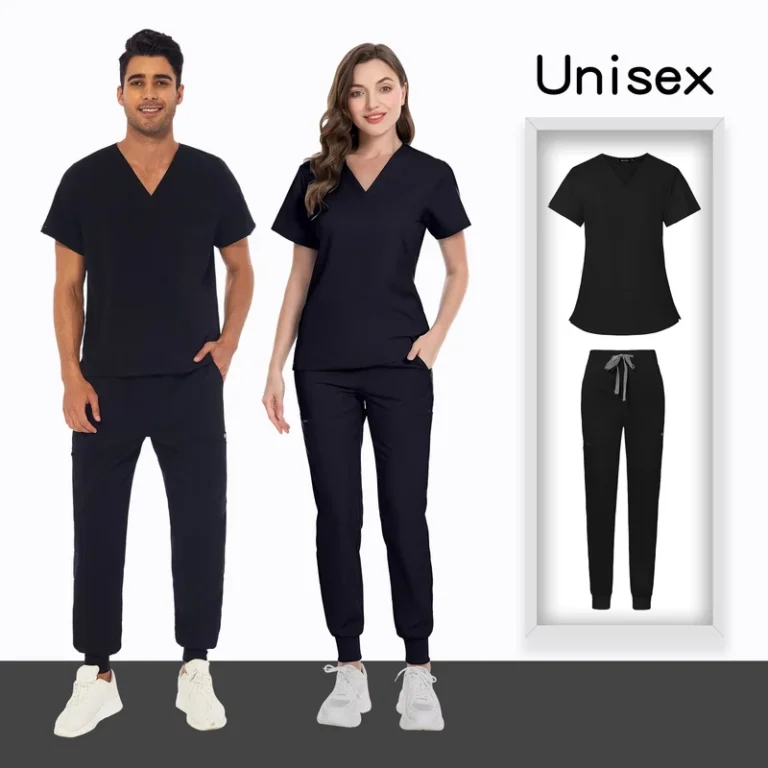 Factory-Supply-Stretchy-Custom-Logo-Nurse-Scrubs-Twill-Fabric-Medical-Scrub-Uniforms-Hospital-Uniform-Unisex