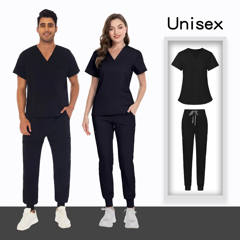 Factory Supply Stretchy Custom Logo Nurse Scrubs Twill Fabric Medical Scrub Uniforms Hospital Uniform Unisex
