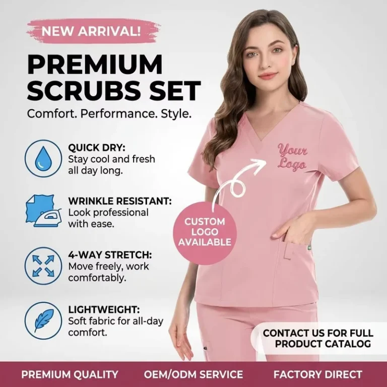 Factory-Supply-Womens-Breathable-Anti-Wrinkle-Straight-Leg-Pants-Multi-Pocket-Custom-logo-Colors-Female-Scrub-Hospital-Uniform