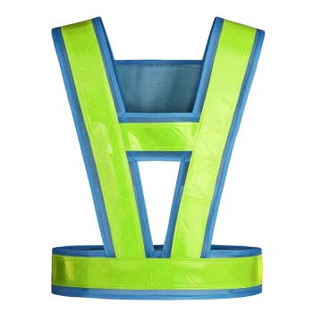 Factory V Shape Reflective Safety Vest High Visibility Adjustable Reflective Tape Outdoor Running Cycling
