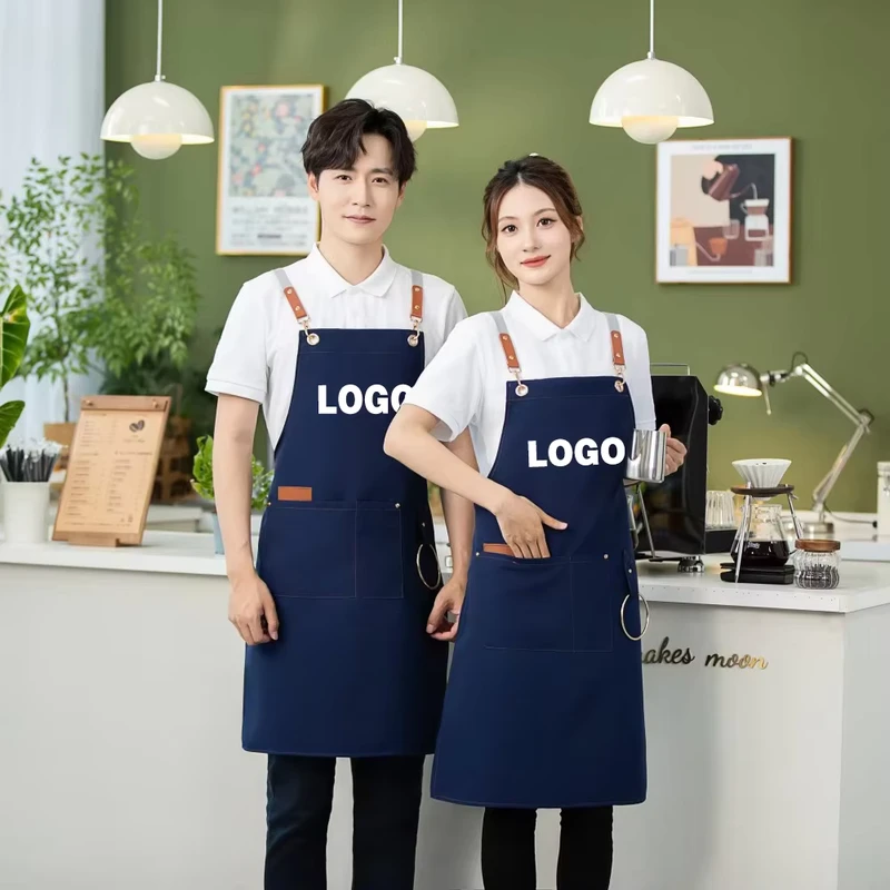 Factory Waterproof Canvas Restaurant Bar Apron Coffee Kitchen Chef Apron