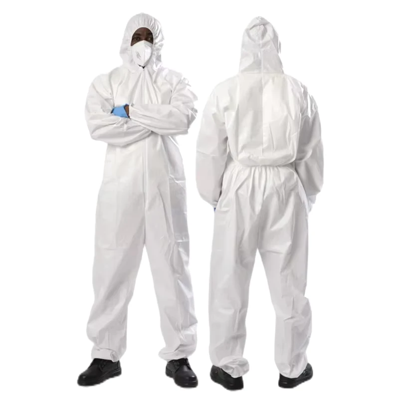 Factory Waterproof High Quality Waterproof PP Microporous Disposable PE Laminated Non Woven Coverall