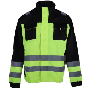 Factory Work Wear Hi Vis Color Matching Men’s Ristop Twill High Reflective Multi functional Jacket CE