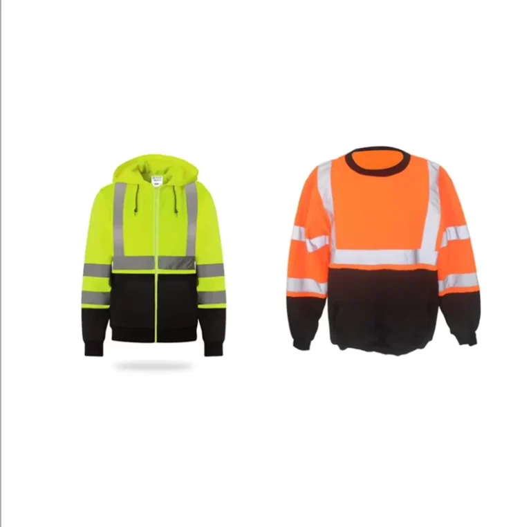 Factory-Worker-Wear-Round-Neck-Long-Sleeve-Hi-Vis-Safety-Security-Uniform-Reflective-Polo-T-Shirt-With-Reflector-Tape