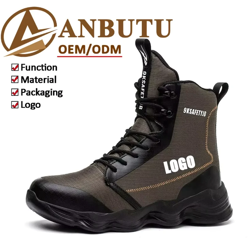 Fashion Anti Smashing Cushioning Work Safety Boots Lace Up Comfortable High Top Safety Boots