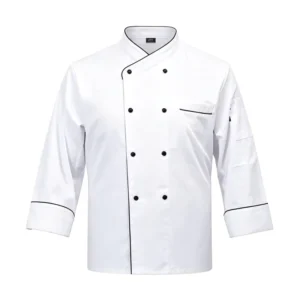 Fashion Black White Colors Restaurant Uniforms Long Sleeve Chef Coat Jacket Customized