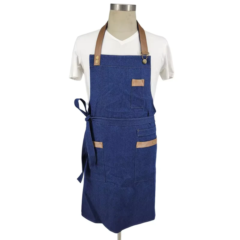 Fashion Cafe Aprons Customization Slim Fit Embroidered Logo Available Staff Uniform Brand Promotion Restaurant Bar Use LongWay