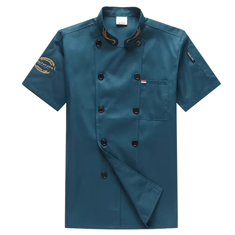 Fashion Kitchen Chef Uniform for Man Custom Logo Workwear Cook Shirts for Restaurant Hotel Studio Cafe Barber Shop