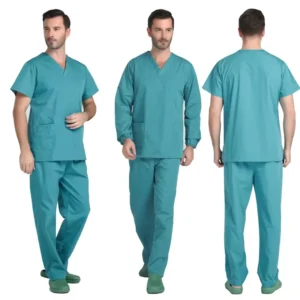 Fashion Men Stretch Dental Hospital Scrubs Uniform Sets Unisex Pharmacy Jogging Staff Scrubs Tops Uniform Sets Cleaning Uniform