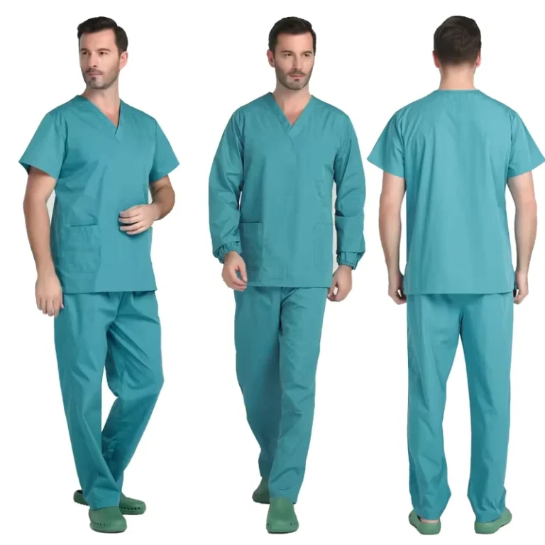 Fashion-Men-Stretch-Dental-Hospital-Scrubs-Uniform-Sets-Unisex-Pharmacy-Jogging-Staff-Scrubs-Tops-Uniform-Sets-Cleaning-Uniform