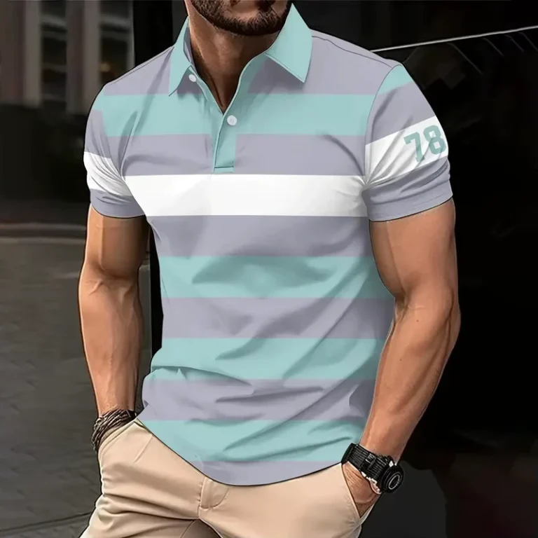 Fashion-Mens-Striped-Printed-Knitted-Breathable-Short-Sleeve-for-Shirt-ODM-Custom-Logo-Casual-for-Summer-Daily-and-Work-Wear