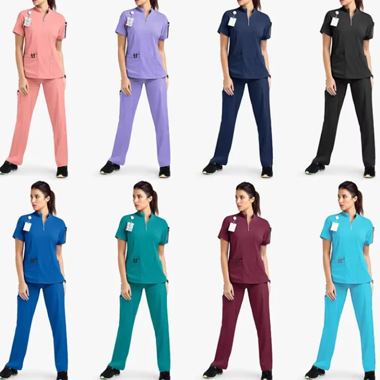 Fashion-New-Color-Frosted-Hospital-Uniform-Custom-logo-Breathable-Elastic-Waist-Unisex-Hospital-Uniform-Frosted-Uniform-Set