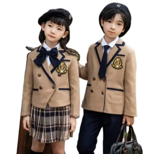 Fashion School Uniforms for Girls Boys Khaki Formal School Uniforms