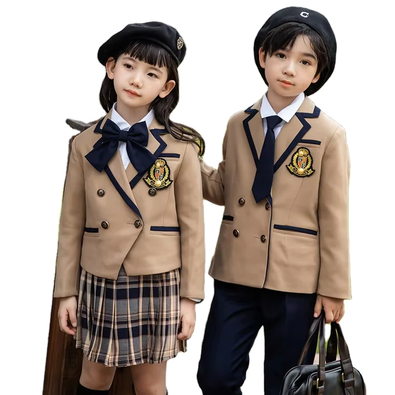 Fashion School Uniforms for Girls Boys Khaki Formal School Uniforms