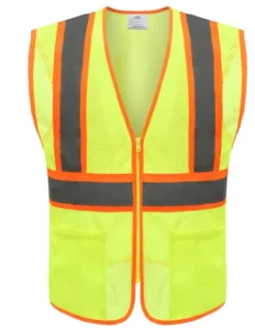Fashion Style Construction Work Uniforms Reflective Safety Clothing Work Jacket Hi Vis Yellow Safety Vest for Men