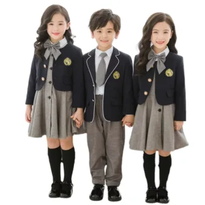 Fashionable High School Uniforms Colour for Girls and Boys Dark Blue School Uniforms Long Sleeve