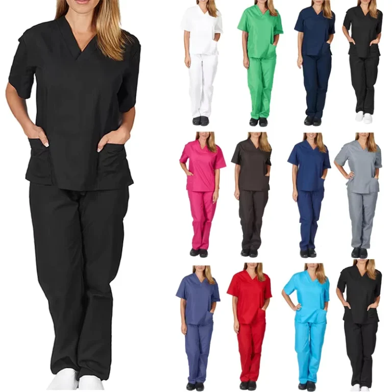 Fashionable-Medical-Scrubs-Pants-Uniforms-Polyester-Fabric-Hospital-Uniforms-Female-Nursing-Scrubs-Sets-for-Women