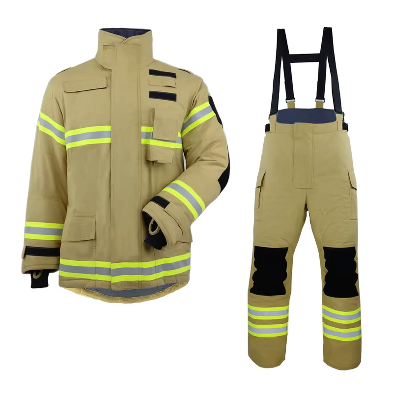 Fire Fighting Suit Khaki Firefighter Protective Fire Forest Rescue Suit Emergency Training Suit Workwear for Men