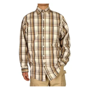 Fire Proof 4.5OZ Fashionable Lightweight Cotton Twill Flame Retardant Plaid Clothing CAT1 Shirts