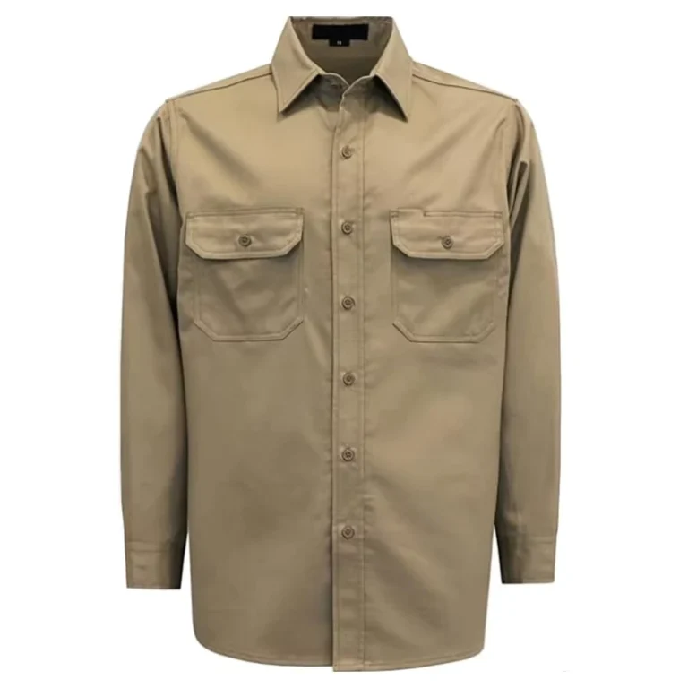 Fire-Proof-Arc-Flash-Safety-CAT2-Khaki-Cotton-Adjustable-Cuffs-6
