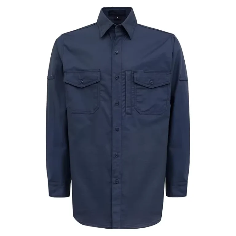 Fire-Resistant-Arc-Rating-CAT2-Solid-Color-Cotton-Rip-stop-6OZ-Welding-Flame-Retardant-Shirts