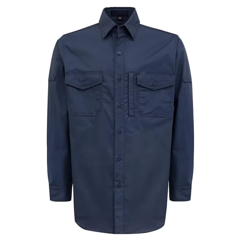 Fire Resistant Arc Rating CAT2 Solid Color Cotton Rip stop 6OZ Welding Flame Retardant Shirts