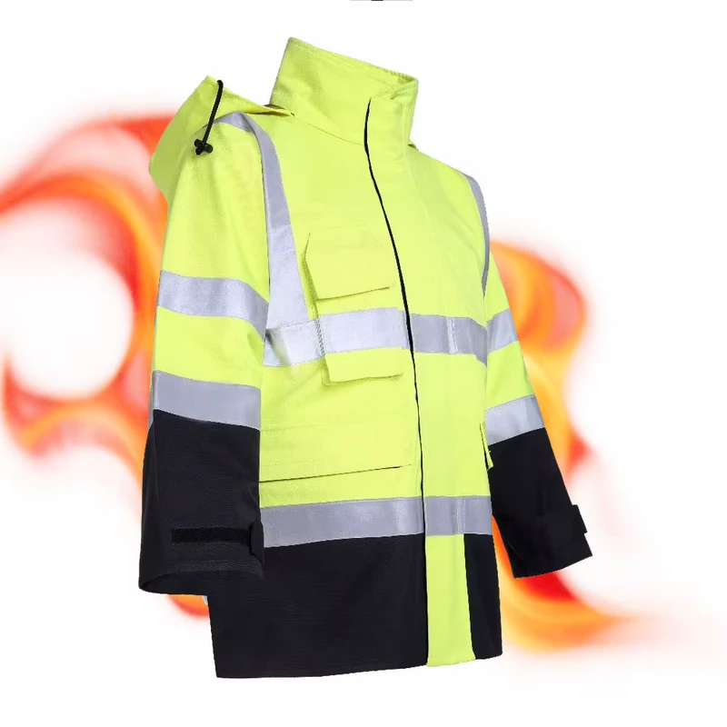 Fire Resistant Clothing Waterproof Flame Retardant Polyester Carbon Protex Cotton Safety Jacket High Visibility Multi Risk
