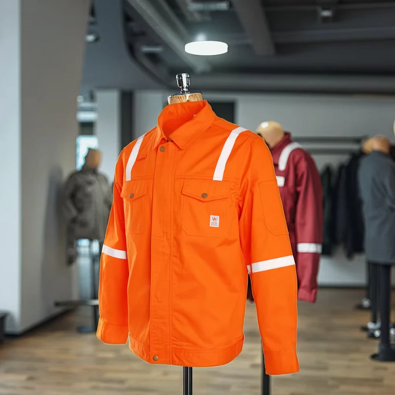 Fire Retardant Jacket Safety Industrial Work Fireproof Clothes Orange FR Jacket