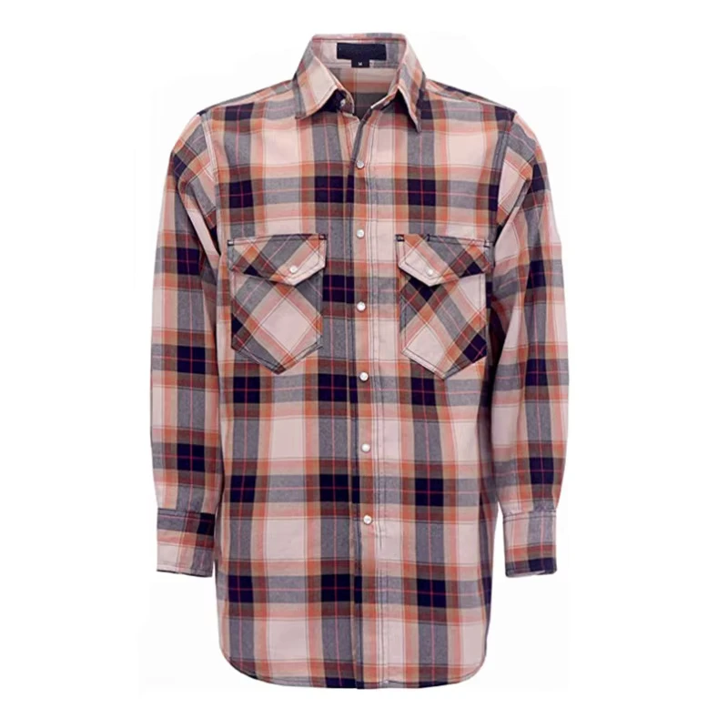 Fire Retardant Plaid 7.5OZ Clothing Arc Protective CAT2 Aramid Thread Flame Resistant Shirts