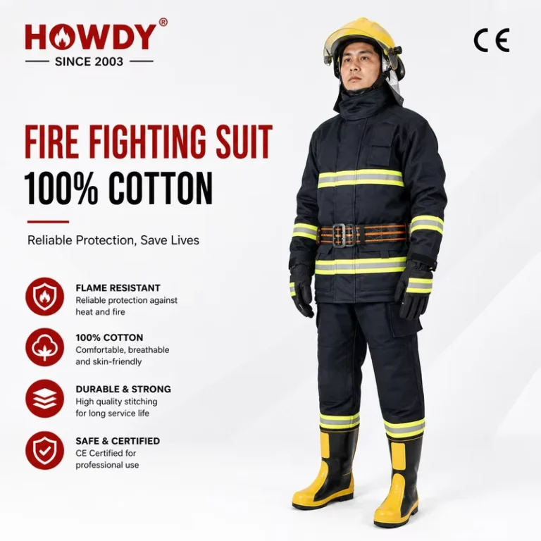 Fire-Safety-Suit-Workwear-Emergency-Rescue-Pure-Cotton-Fireproof-Khaki-Firefighter-Uniform