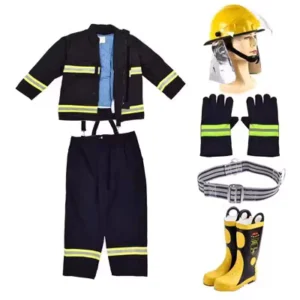 Firefighter Emergency Rescue Uniform with Boots and Helmet