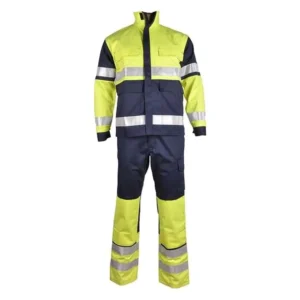 Firefighter Flame-Resistant Jacket and Cargo Pants Set with Reflective Tape