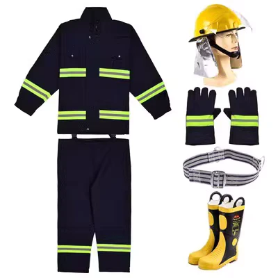 Firefighting Protective Set with Boots Gloves Clothes and Safety Helmet