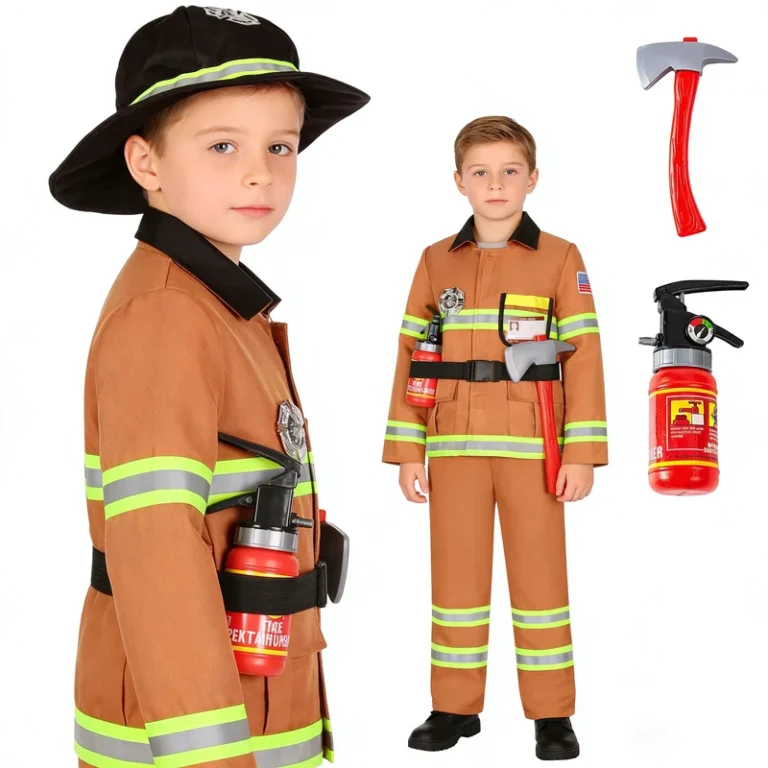 Fireman-Costume-Kids-4-Pcs-Firefighter-Costume-with-Toy-Accessories-Set-Fireman-Role-Play-Outfit-Kids-Dress-up-Clothes