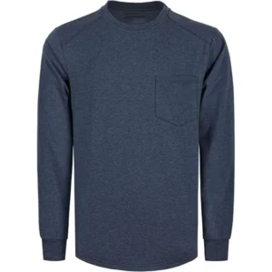 Fireproof Clothing FR Shirts Long Sleeve Crewneck Cotton for Heather Blended Flame Resistant Work Shirt CAT2