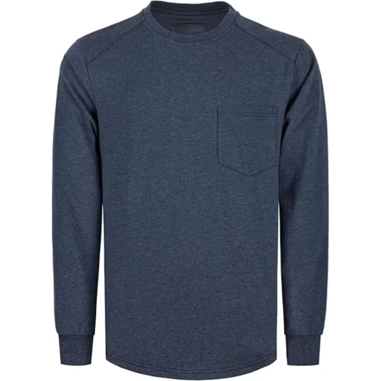 Fireproof-Clothing-FR-Shirts-Long-Sleeve-Crewneck-Cotton-for-Heather-Blended-Flame-Resistant-Work-Shirt-CAT2