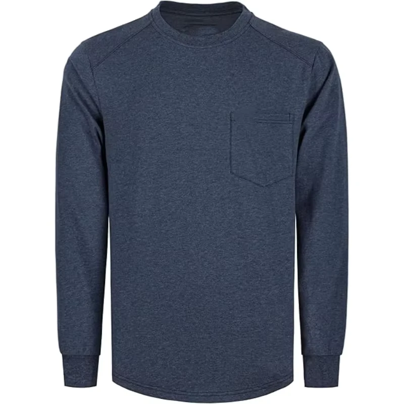 Fireproof Clothing FR Shirts Long Sleeve Crewneck Cotton for Heather Blended Flame Resistant Work Shirt CAT2
