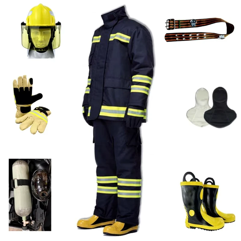 Fireproof Clothing Firefighter Suits Including Fireman Jacket Pants Helmet Gloves Boots