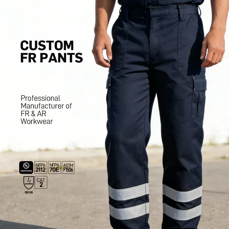 Fireproof Work Clothes Cotton FR Pants Professional Electrical Workwear Fire Resistant Work Trousers for Men
