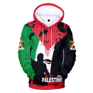 Fitspi Palestine Hoodie Jacket Custom Sweatshirt Pullover Short Sleeve Zipper Sweater Dropshipping