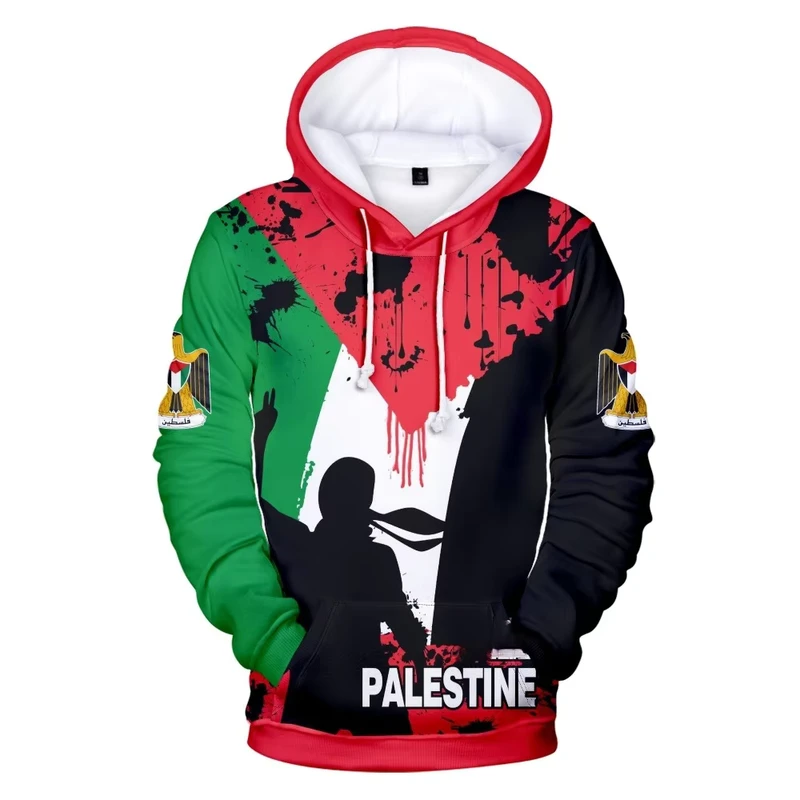 Fitspi Palestine Hoodie Jacket Custom Sweatshirt Pullover Short Sleeve Zipper Sweater Dropshipping