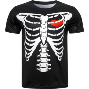 Fitspi Unisex Summer T shirts Crewneck Cool Short Sleeve Funny 3d Print Top Casual Tees