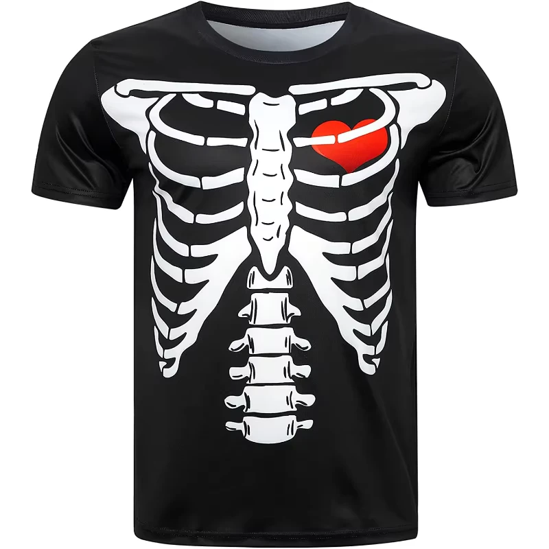 Fitspi Unisex Summer T shirts Crewneck Cool Short Sleeve Funny 3d Print Top Casual Tees