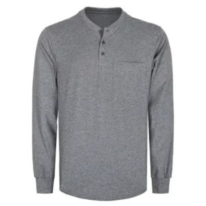 Flame Proof Apparel 6OZ Comfortable CAT2 Fire Resistant Welding Smelting Work Henley Shirts