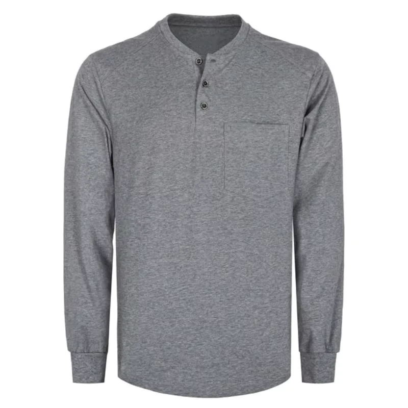 Flame Proof Apparel 6OZ Comfortable CAT2 Fire Resistant Welding Smelting Work Henley Shirts