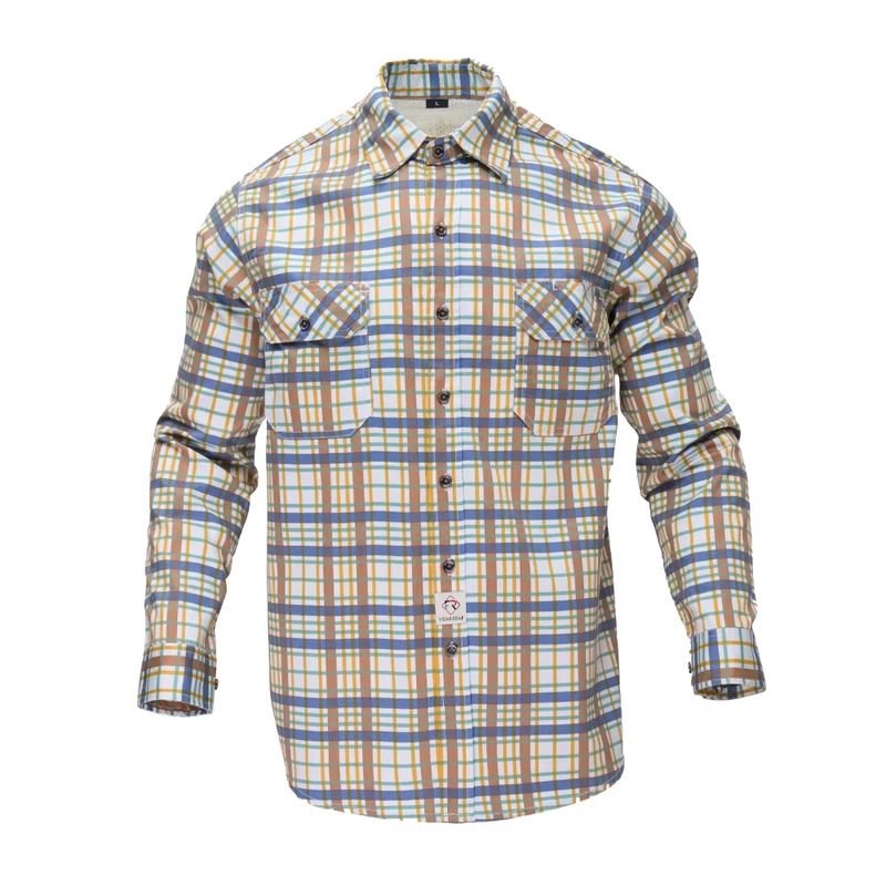 Flame Proof Cotton Men's Plaid Garment Fire Retardant Vented NFPA 2112 Work Shirts