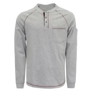 Flame Proof Lightweight 100% Cotton Arc Protective CAT2 Fire Resistant Henley Shirts