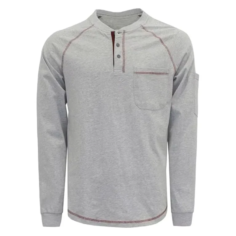 Flame-Proof-Lightweight-100-Cotton-Arc-Protective-CAT2-Fire-Resistant-Henley-Shirts